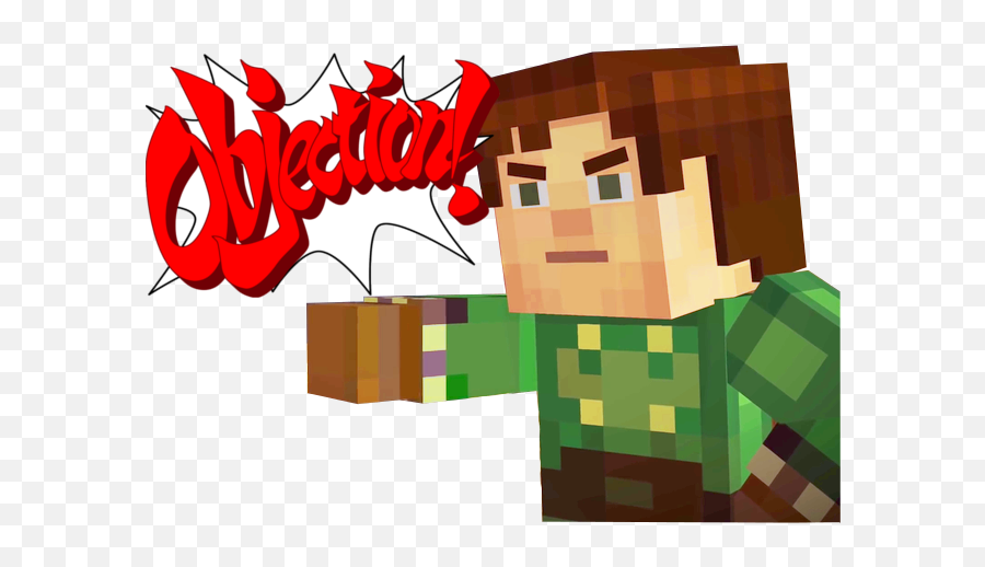 Download Hd Mcsm Jesse Objection Bubble - Minecraft Story Phoenix Wright Objection Png,Objection Png