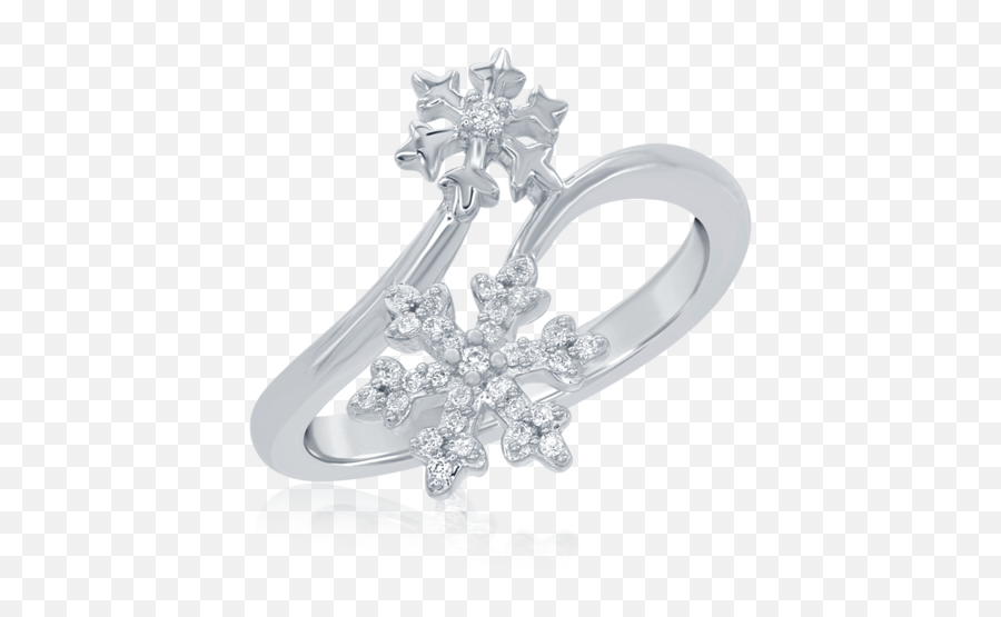 Elsa Frozen Snowflake Bypass Ring In Sterling Silver Rgo5533 - Frozen Elsa Engagement Ring Png,Frozen Snowflake Png