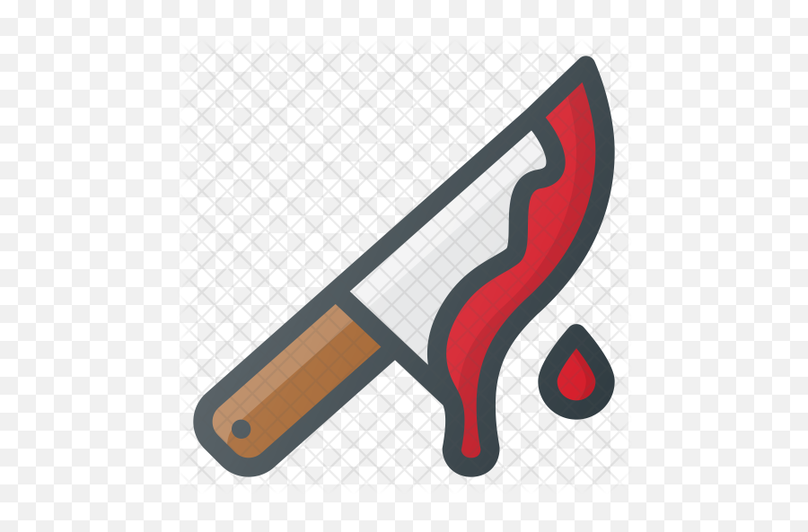 Bloody Knife Icon Of Colored Outline - Knife With Blood Cartoon Png,Bloody Knife Transparent
