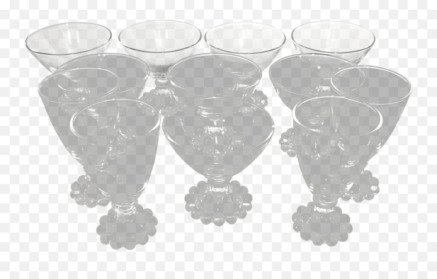 Vintage Anchor Hocking Clear Glass Boopie Glasses - Set Of 12 Serveware Png,Anchor Transparent