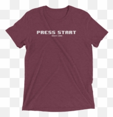 Press Start Vintage Tee Slight Distress - Dr Michael Greger Shirt png