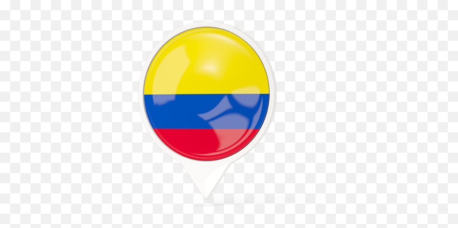 White Pointer With Flag Illustration Of Colombia - Bandera De Colombia Redonda Png Vector,Colombia Map Png