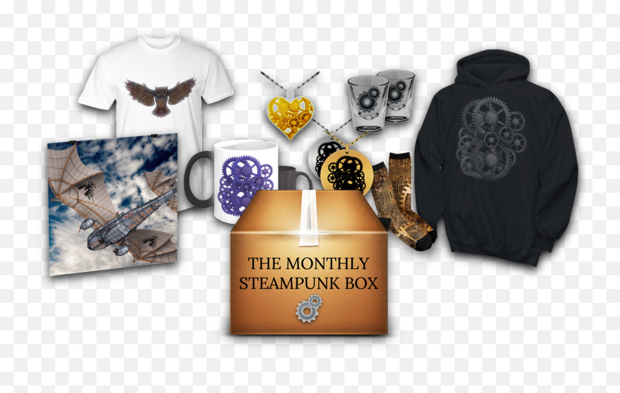 The Monthly Steampunk Box - Steampunk Heaven Hooded Png,Steampunk Logo