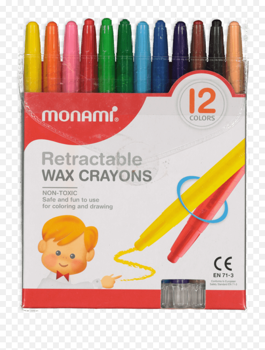 Monami Retractable Wax Crayons 12 Pack - Monami Retractable Wax Crayons Png,Crayons Png