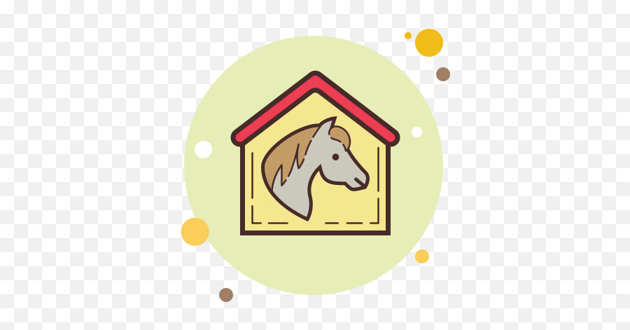 Horse Stable Icon In Circle Bubbles Style - Stallion Png,Horses Icon