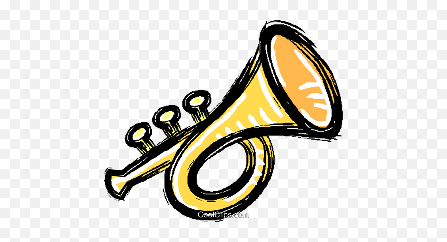Trumpet Royalty Free Vector Clip Art Illustration - Vc017980 Trumpet Illustration Png,Royalty Free Png