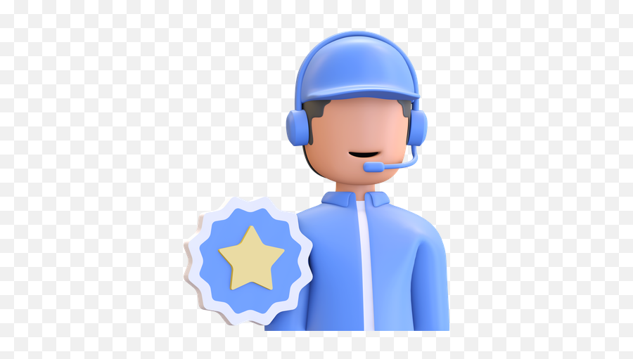 Premium Top Rated Customer Service 3d Illustration Download Png Icon Operator Helmet