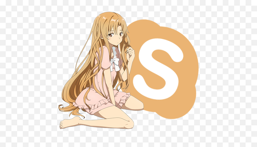Download Hd Asuna Yuuki - Skype Logo Anime Transparent Png Png Asuna,Skype Logo Png