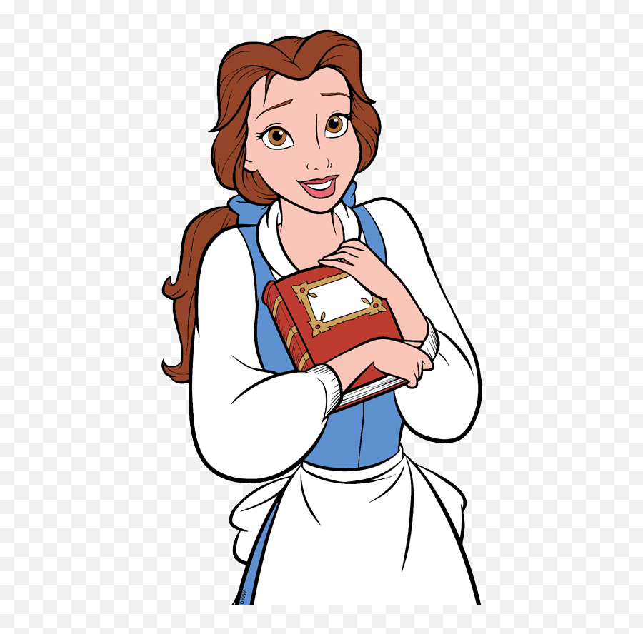 Belle Holding Book - Belle Beauty And The Beast Book Png,Belle Transparent