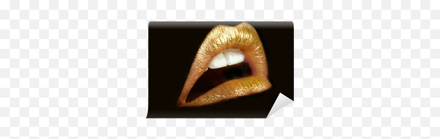 Gold Lips Wall Mural Pixers We - Gold Lips Png,Gold Lips Png