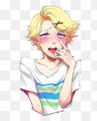 Ahegao Ahegaoface Yoosung Anime Boy Blonde - Yoosung Ahegao Face png
