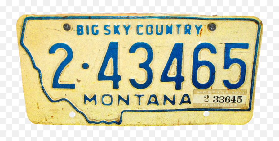 Montana 1971 License Plate - Number Png,License Plate Png