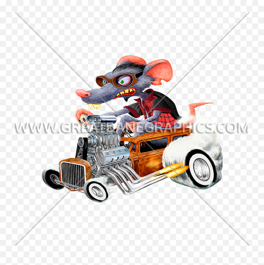 Rat Rod Production Ready Artwork For T - Shirt Printing Fictional Character Png,Rat Transparent Background