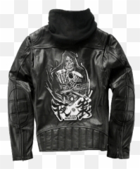 Skull Leather Jacket - png