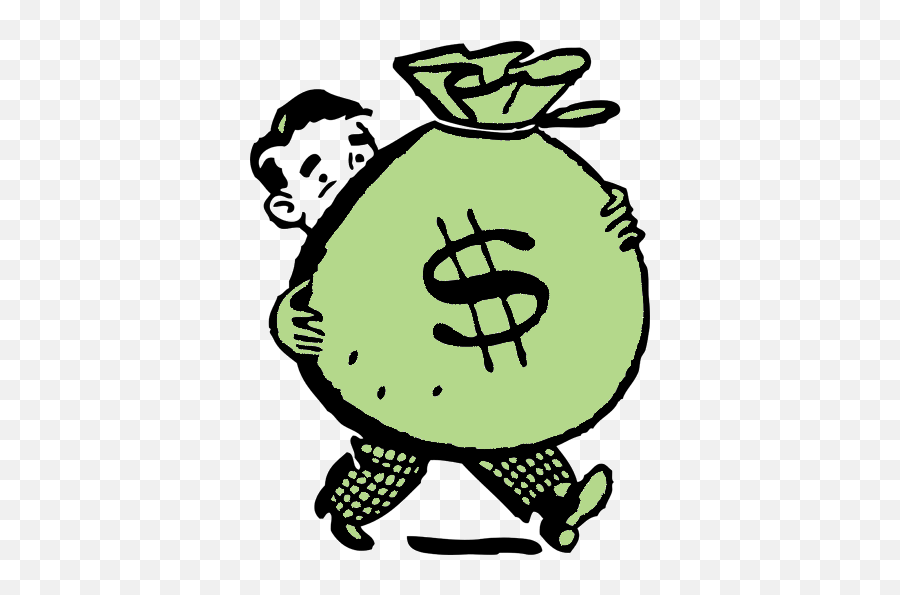 Cartoon Money Man Holding Bag Green Light Cove - Cartoon Holding Money Bag Png,Money Bag Transparent Background