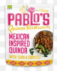 Mexican Inspired Quinoa With Corn U0026 Chipotle 210 Gram - Organic Gluten Free Product Label png