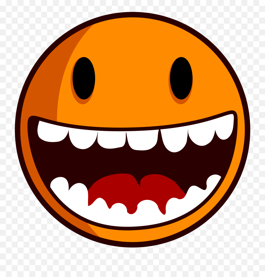 Smileylaughingfaceteethorange - Free Image From Needpixcom Happy Funny Face Png,Laughing Face Emoji Png