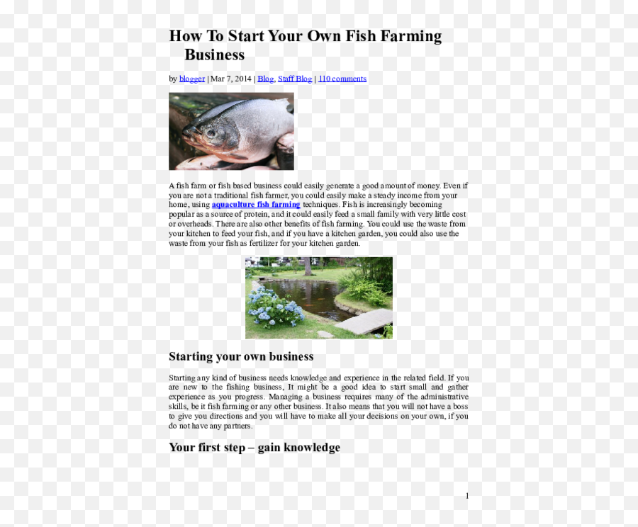 Doc How To Start Your Own Fish Farming Business Am Rose Png Skype Icon