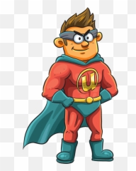 Amazing Superhero With Cape Standing - Illustration Png,Superman Cape Png