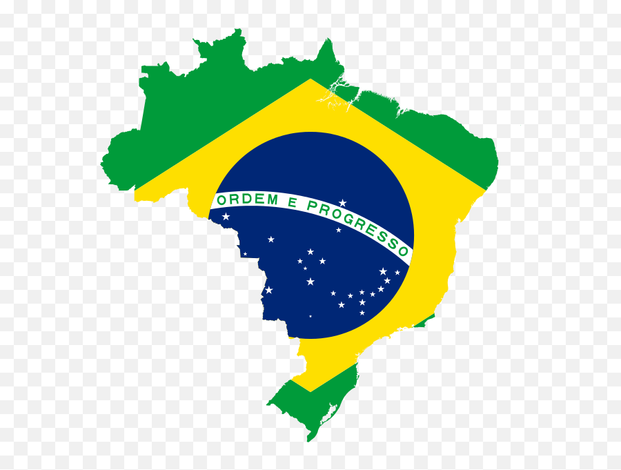 Map Of Brazil With Flag - Brazil Map And Flag Png,Bandeira Brasil Png