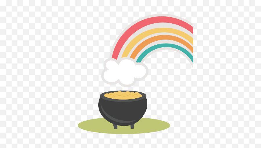 Rainbow With Pot Of Gold Svg Cutting - St Patricks Transparent Pot Of Gold Png,Pot Of Gold Png