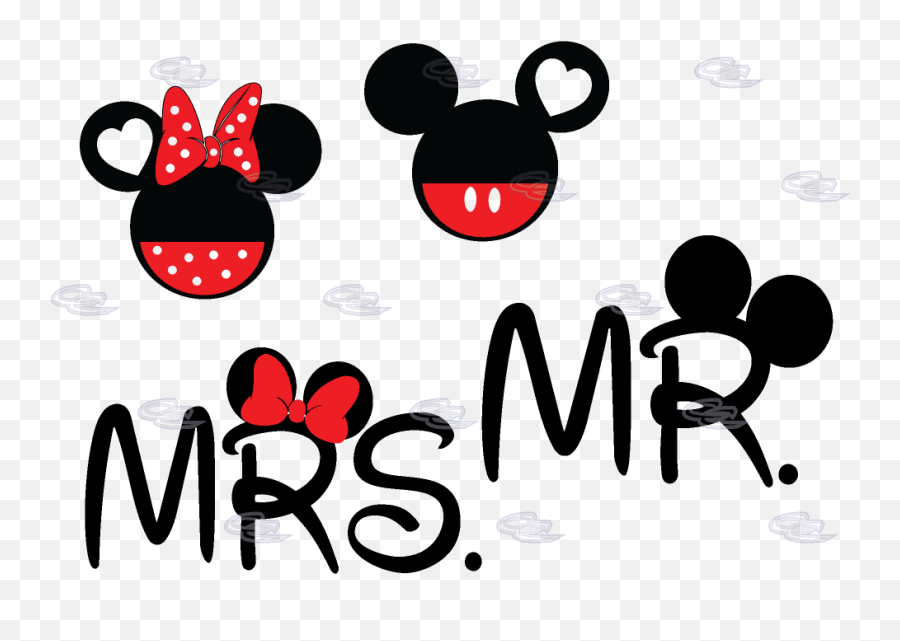 Mickey Minnie Mouse Heads For Cute Mr And Mrs Couple Clipart - Mickey And Minnie Cute Png,Minnie Mouse Head Png