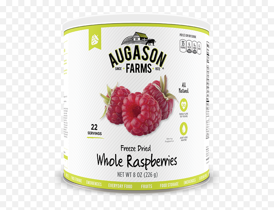 Augason Farms Freeze Dried Whole Raspberries Can The Jim Bakker Show Store - Dried Fruit Png,Raspberries Png