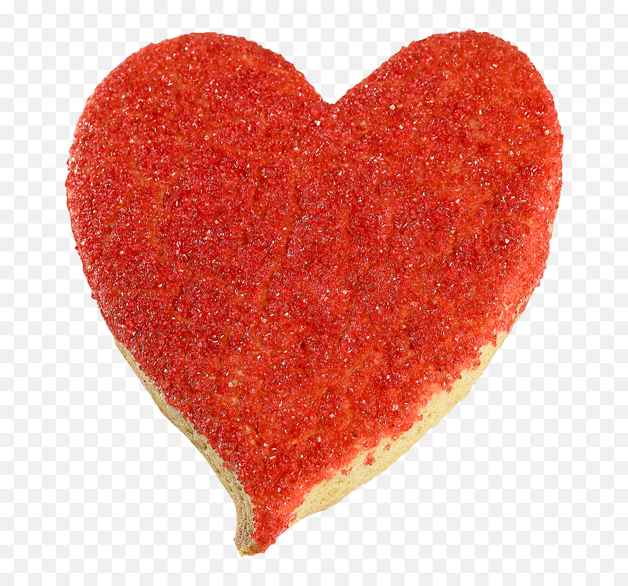 Valentines Red Heart Sugar Cookie - Heart Cookie Png,Sugar Cookie Png