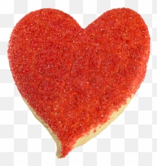 Valentines Red Heart Sugar Cookie - Heart Cookie Png,Sugar Cookie Png