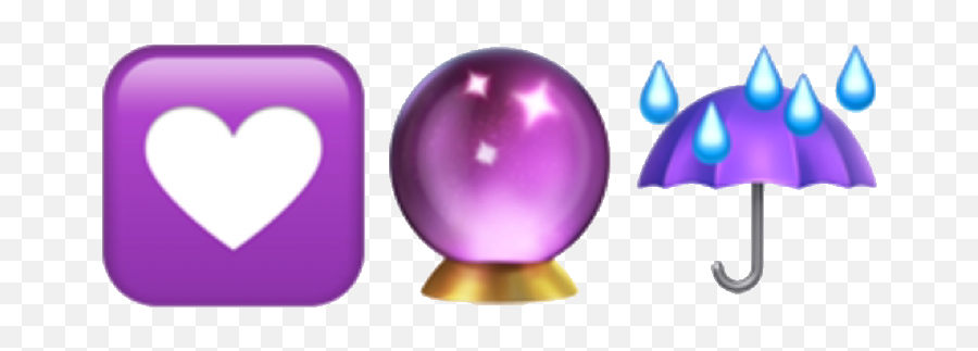 Purple Emoji Globe Rain Umbrella Heart - Heart Emoji Emojis Tumblr Iphone Png,Rain Emoji Png
