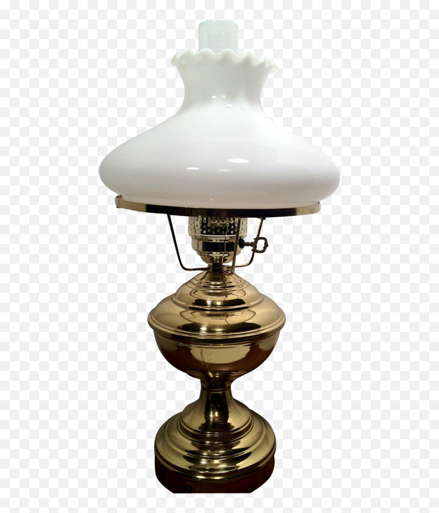 Download Hd Lamp Brass Electric Table White Milk Glass - Antique Png,Milk Glass Png