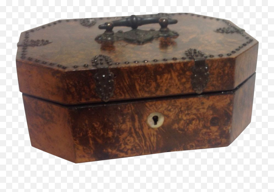 Burl Wood Box With Nail Head Trim 1860u0027s From Antiques Of - Trunk Png,Nail Head Png
