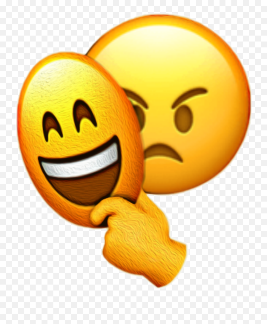 Angry Happy Iphone Emoji Sticker By Maria - Happy Sad Cowboy Emoji Png,Angry Emoji Transparent