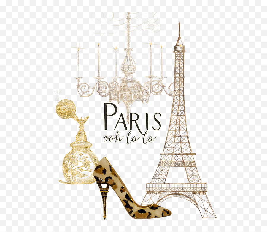 Paris - Ooh La La Fashion Eiffel Tower Chandelier Perfume Bottle Throw Pillow Eiffel Tower Fashion Painting Png,Eiffel Tower Transparent Background