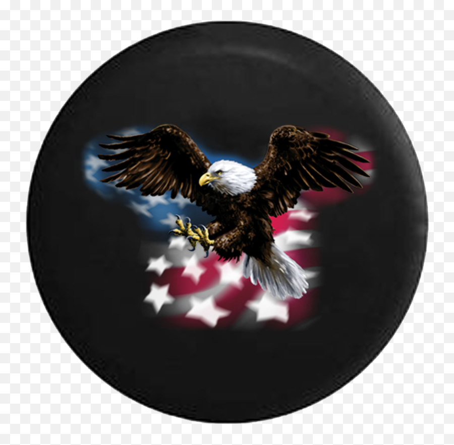 American Bald Eagle Flying Over Flag - Jeep Camper Spare Tire Covercustom Sizecolorinkinchx503 Png,Eagle Flying Png