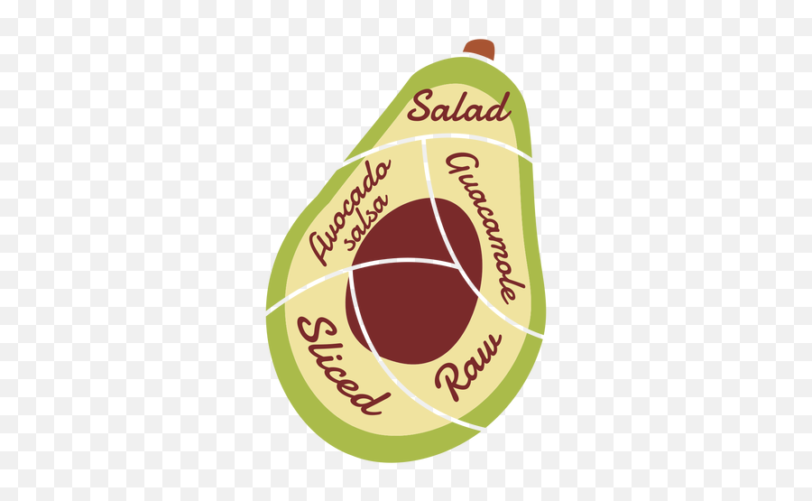 Avocado Stone Salad Guacamole Raw Sliced Salsa Flat - Salud Visual Png,Salsa Png