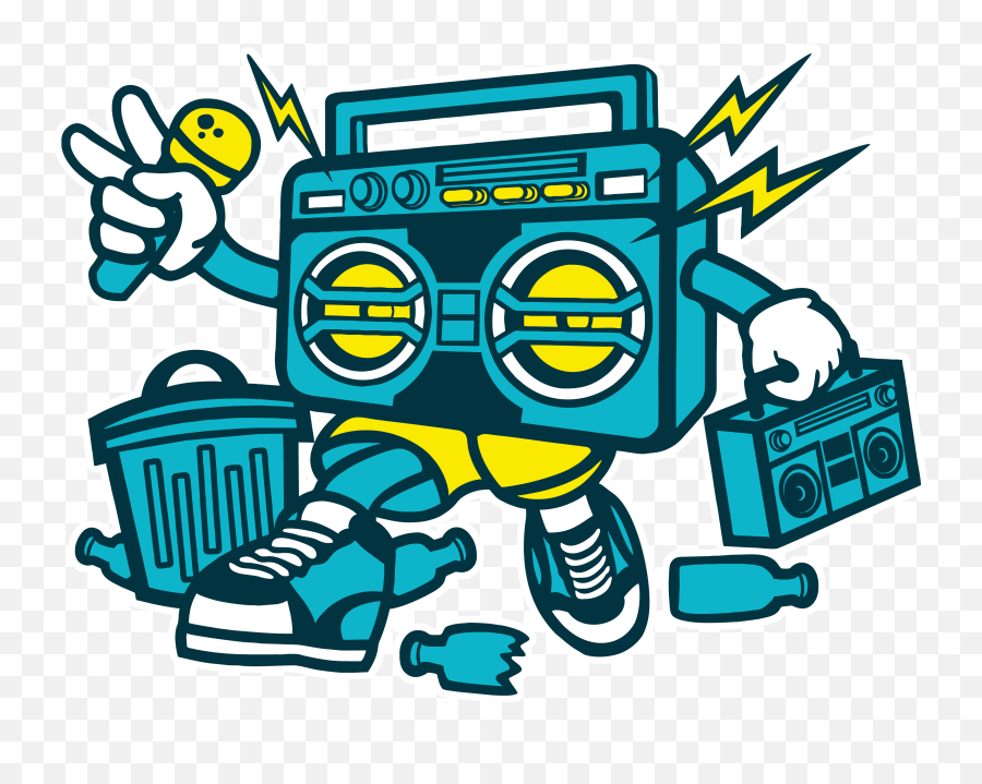 Boombox Star - Graffiti Boombox Transparent Cartoon Jingfm Boom Music Cartoon Png,Boombox Transparent