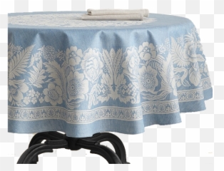 Vintage Floral Jacquard Tablecloth Round 70 - Patterned png