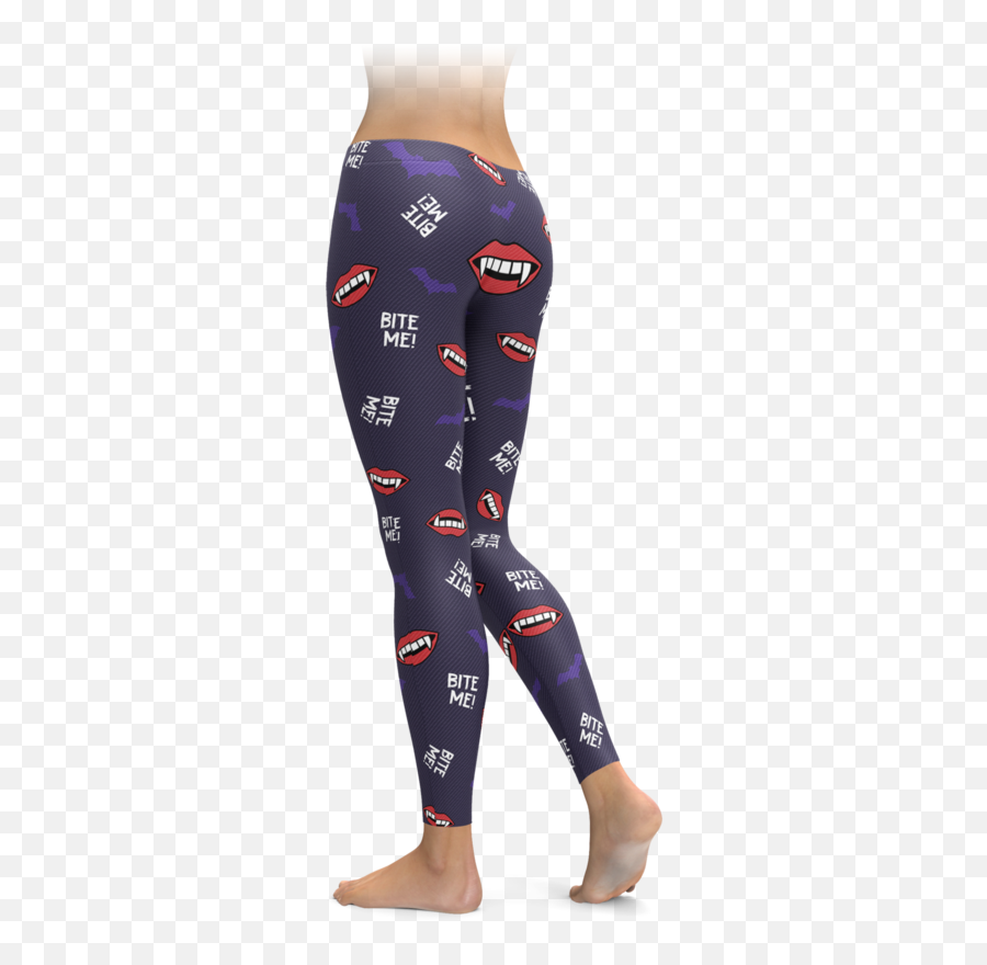 Vampire Teeth Leggings U2013 Brave New Look - Yoga Pants Monarch Png,Vampire Teeth Png