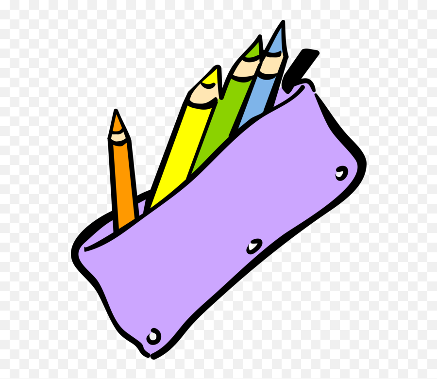 Vector Illustration Of Students School Pencil Case - Pencil Pencil Case Transparent Clipart Png,Icon Pencil Case