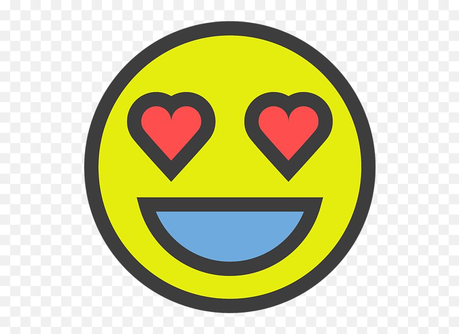Double Heart Eye Emoji Cute Valentines Love Gift Idea - Wide Grin Png,Double Heart Icon
