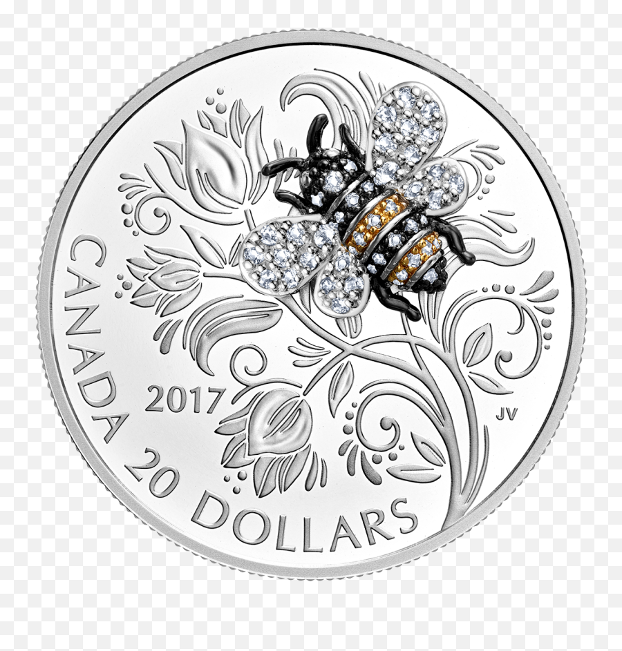 2017 1 Oz Canada Bejeweled Bugs - Bee 9999 Silver Coloured Proof Coin Coin Png,Bumblebee Logo