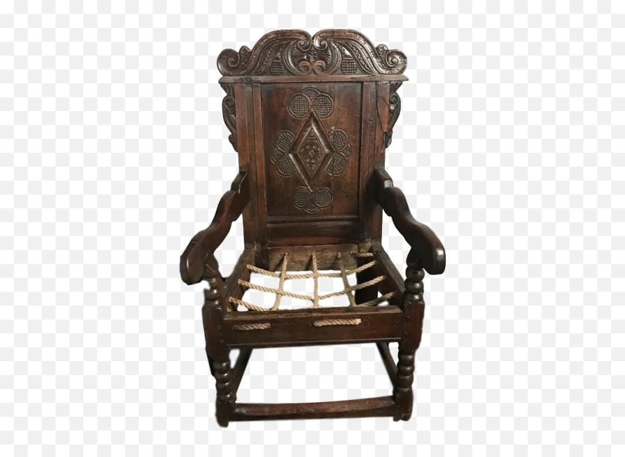 Antique Wainscot Chair English 17th Century - Rocking Chair Png,Throne Chair Png