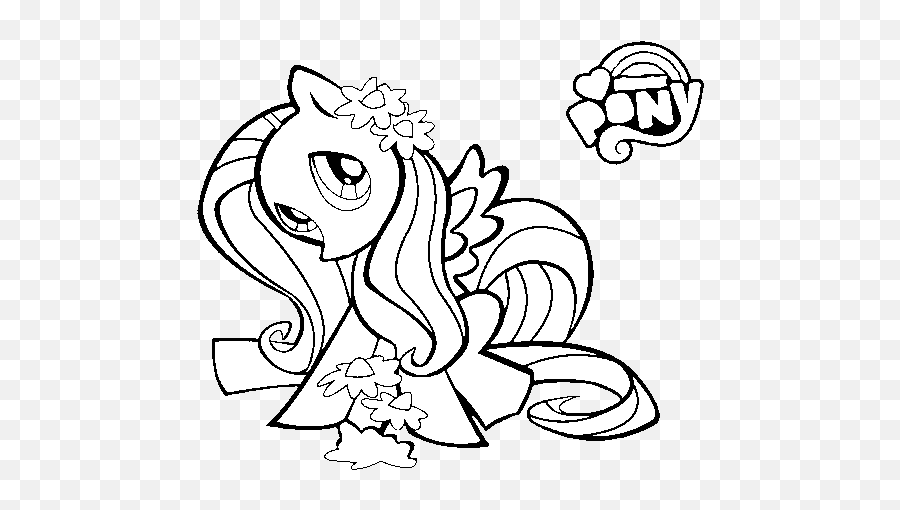 Fluttershy Coloring Page - Coloringcrewcom My Little Pony Png,Fluttershy Png