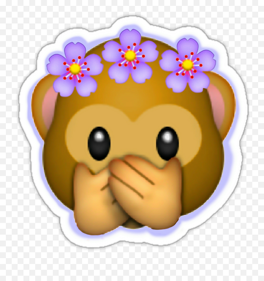 Download Falling Rose Emoji - Flower Crown Monkey Emoji Png,Rose Emoji Png