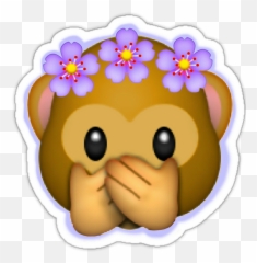 Download Falling Rose Emoji - Flower Crown Monkey Emoji Png,Rose Emoji Png