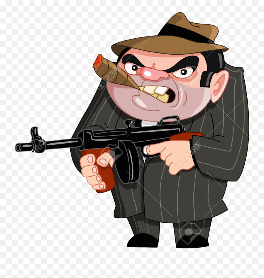 Cartoon Man With Gun - Cartoon Gangster Png,Man With Gun Png
