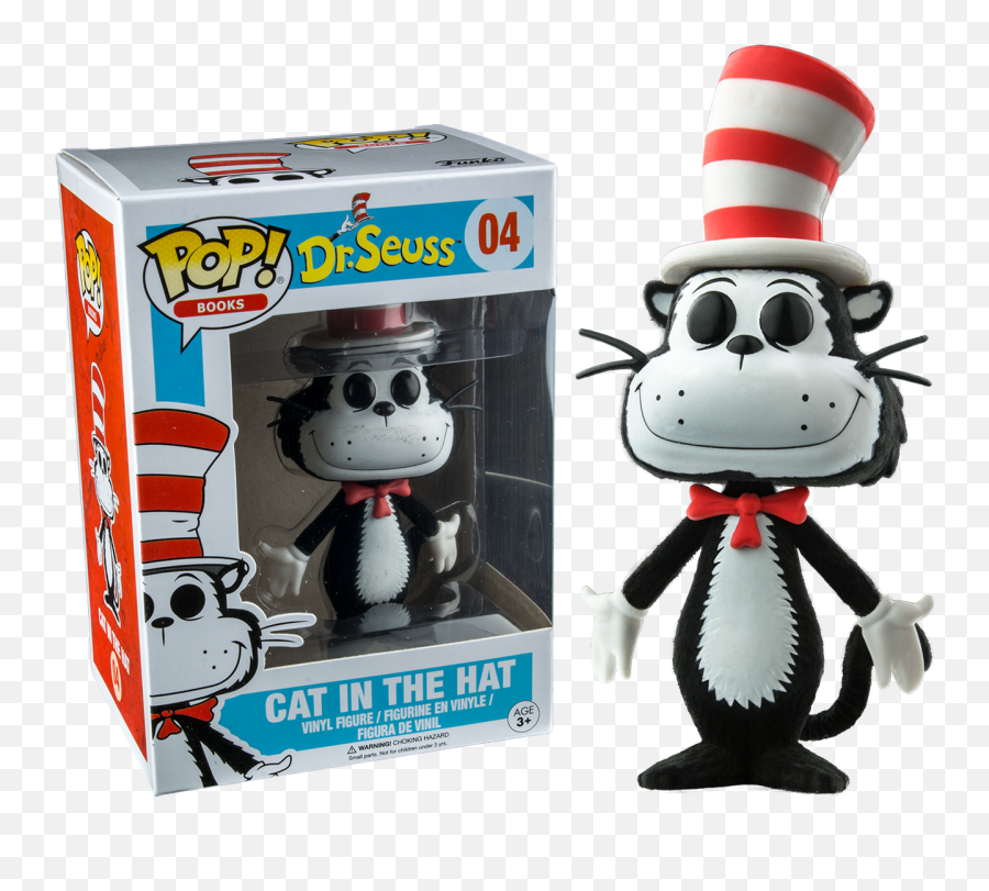 Dr Seuss - Cat In The Hat Flocked Us Exclusive Pop Vinyl Figure Cat In The Hat Pop Figure Png,Dr Seuss Png