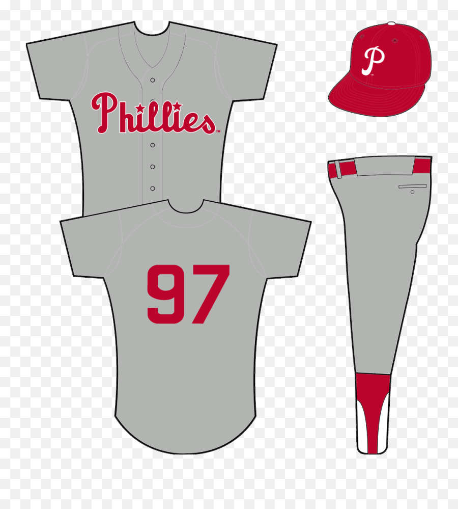 Philadelphia Phillies Road Uniform - National League Nl Philadelphia Phillies Uniform Away Png,Phillies Logo Png