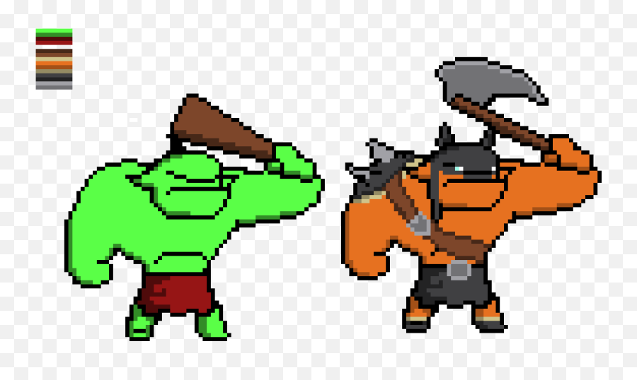 Pixel Art Orc Transparent Png - Pixel Orc Png,Orc Png